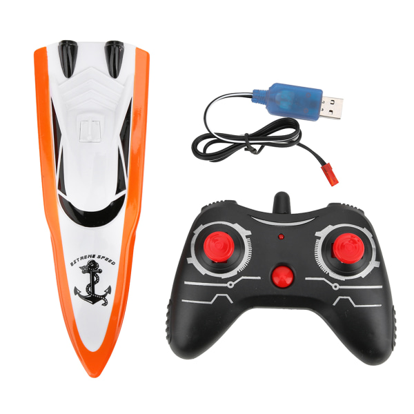 ABS 2.4G Fjernbetjening 4 Kanaler Mini RC Båd Elektrisk Skibsmodel Børns Vandlegetøj Orange 100B4
