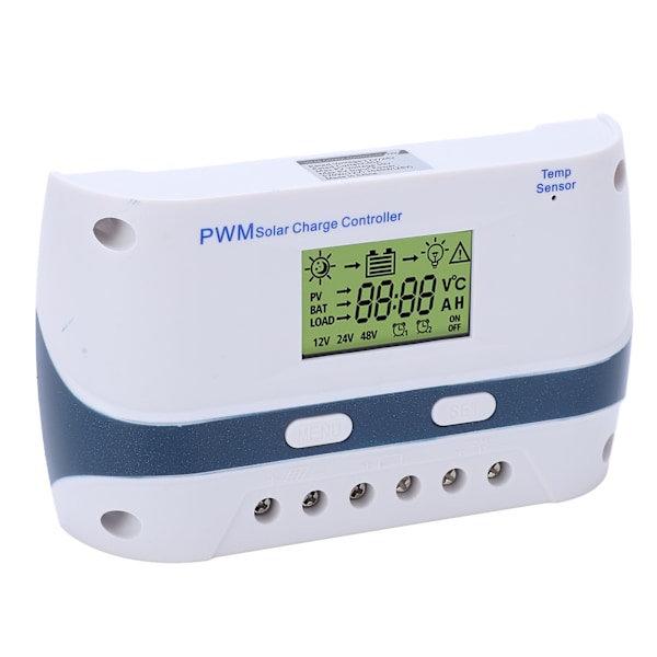 12V 24V PWM Solcelleladningsregulator LCD-skærm med USB-udgang 40A Vandafvisende Solpanelregulator