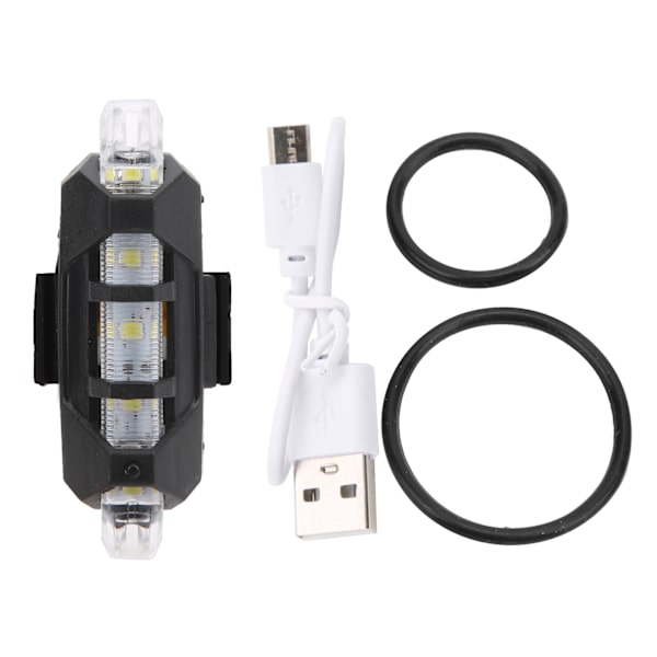 USB-ladattava vedenkestävä pyörän takavalo, pyöräily LED-varoitusvalo, pyöräilytarvike, valkoinen