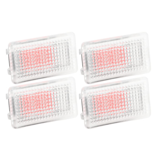4 st Interiör LED-lampor Glödlampor Trunk Frunk Door Puddle Foot Well Light Bulb Kit Ersättning för Tesla Model 3 Y S X Red