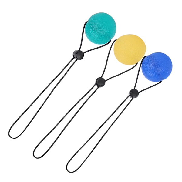 3st Stressavlastande greppboll Hand handledsrehabilitering Styrketräning Massageboll (Gul 15 grader blå 30 grader grön 35 grader)