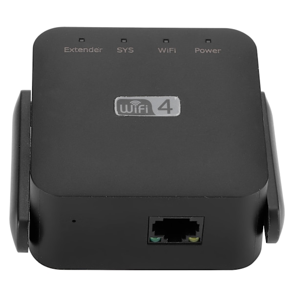 WIFI Repeaters Mini Dobbelt Antenner Signalforstærker Range Extender 300Mbps Sort 100‑240VEU-stik