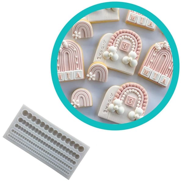 Perle | Perlekant Silikonform – Perlekantstrimler i Flere Størrelser Fondantform