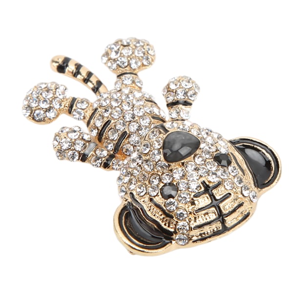 Rhinestone Brosch Söt Tigerform Trendig Utsökt Broschnål för Kvinnor Kläder Dekoration Present Guld