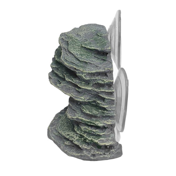 Sköldpaddas klätterplattform Harts naturtrogen akvarium Rock Ornament Reptil Basking Dock med sugkopp för ödla