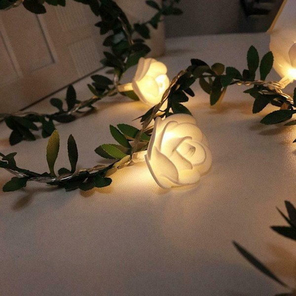 3Meter 20Leds Rose Flower LED Julgirland Fairy String Lights Batteridriven Utomhus Bröllop Trädgårdsfest dekoration