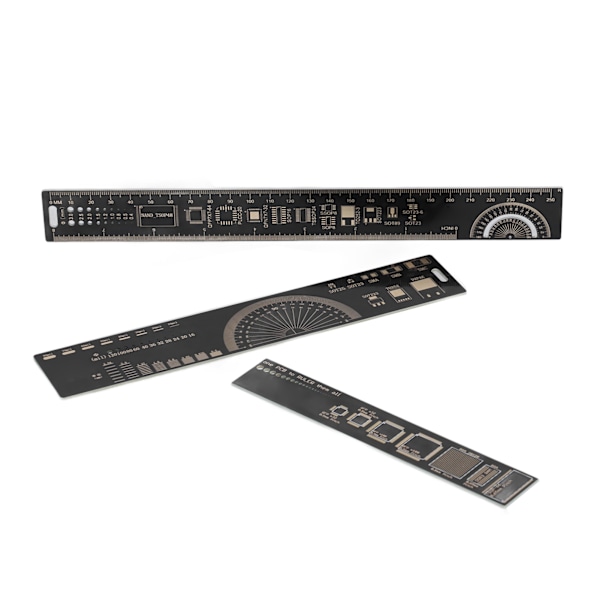 PCB-linjal for ingeniører Multifunksjonell 3 størrelser Standardskala linjal for elektroniske ingeniører