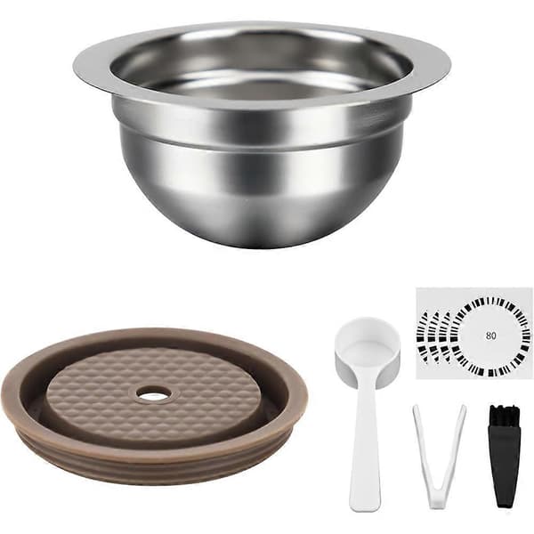 Gjenbrukbare kapsler kompatible med Nespresso Vertuo Plus/Vertuo Next/Vertuo POP, påfyllbare kapsler i rustfritt stål 80 ml[LD]