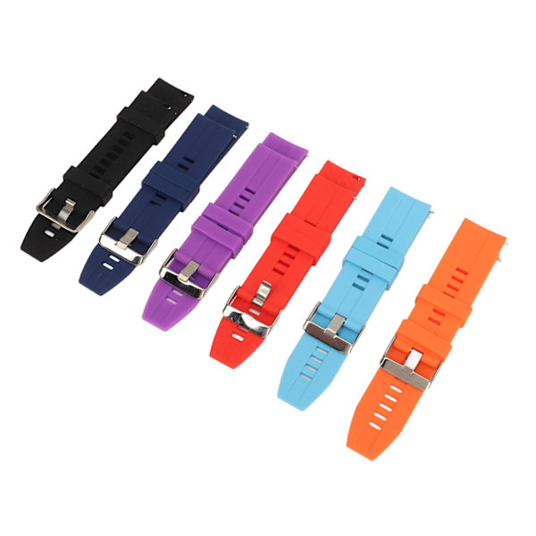 6ST Smarte klokkearmbånd for menn Kvinner Silikon 22mm Quick Release Watch Erstatningsremmer for GT2 GT3 Rød Lilla Blå Mørkblå Orange Svart