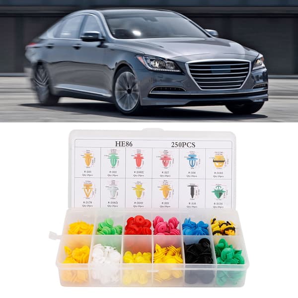 250 stk. bil dørkort panel trim clips fastgørelsesholder tryknitte sæt