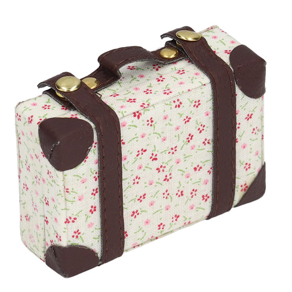 1:6 Model Dukkehuss Bagage Metal Mini Dukke Rejsetaske 3 X 2 X 1in Miniature Dukkehuss Rejsetaske Blomst