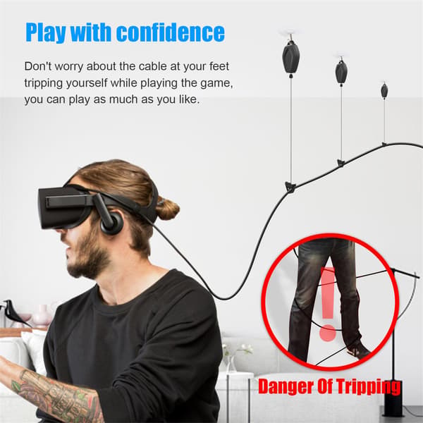 6 stk VR Kabelstyring til Quest 2 til Rift S til Valve Index til HTC Vive til HP Reverb G2 til PSVR Link Kabel