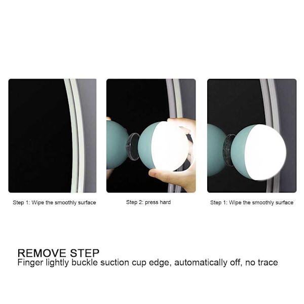 LED Makeup Glödlampa Justerbar Ljus Färger Uppladdningsbar Sugtyp Smink Glödlampa Grön