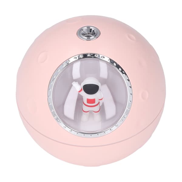 Rumkapsel-luftfugter 2 gear justerbar 300 ml Stille sød astronaut-luftfugter med diffuser og natlys, lyserød
