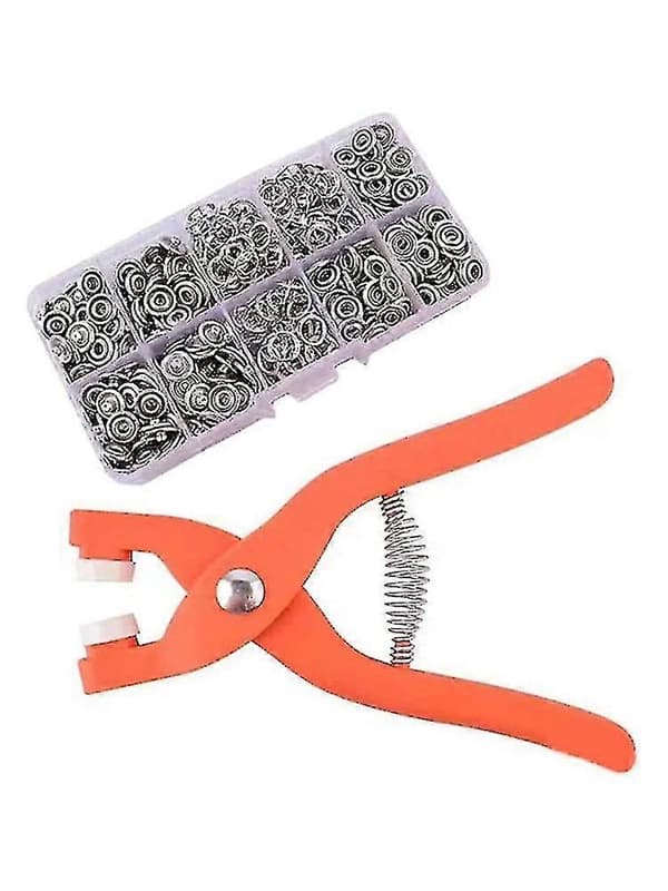 Verktøysett for trykknapper, metalltrykknapper for søm, festemidler, trykknappsett for søm med håndtrykktang style 1