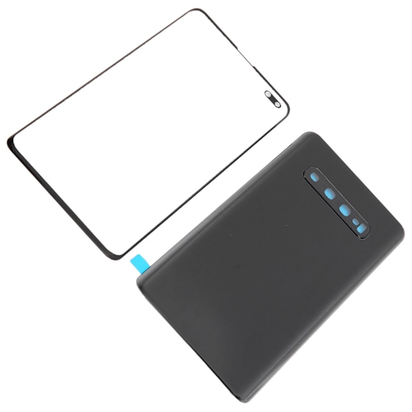 Matkapuhelimen takalasin kansi ja ulkolasin paneelin vaihto Samsung S10+Plus -puhelimelle (musta)