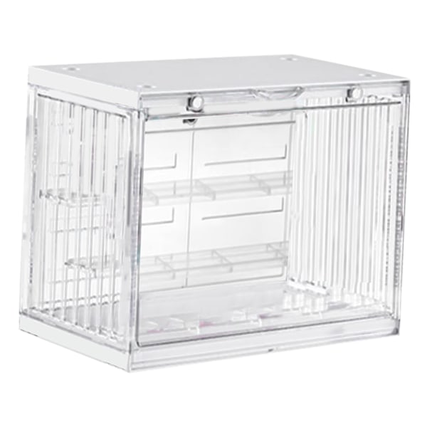 Plast Action Figur Vitrine Hylla Dammtät Figur Samlarföremål Display Box Stapelbar docka Vitrine med dörr Transparent