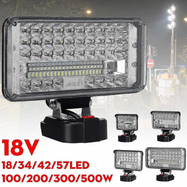 18v Led-lampa Arbetsljus Ficklampa Bl1430 Bl1830 USB Utomhusbelysning Arbetslampa Campingbelysning För Makita 18v Litiumbatteri 7 Inch