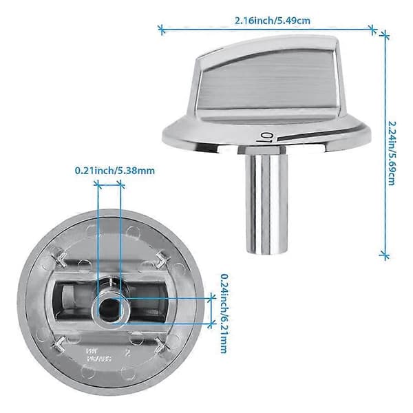5-pakning oppgraderte 5304525746 lange komfyrknotter[LD] Silver
