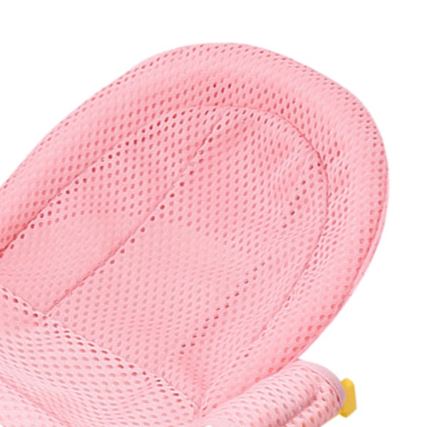 Babybadsitsstöd Andningsbar justerbar rem Halkfri Nyfödd badsits nät Rosa
