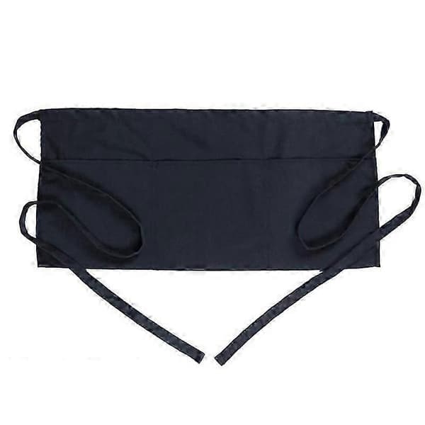 2 stk 3-lommers midjeforkle for hjemmebruk kraftig forkle for servitrise restaurant servitør 30*60 cm