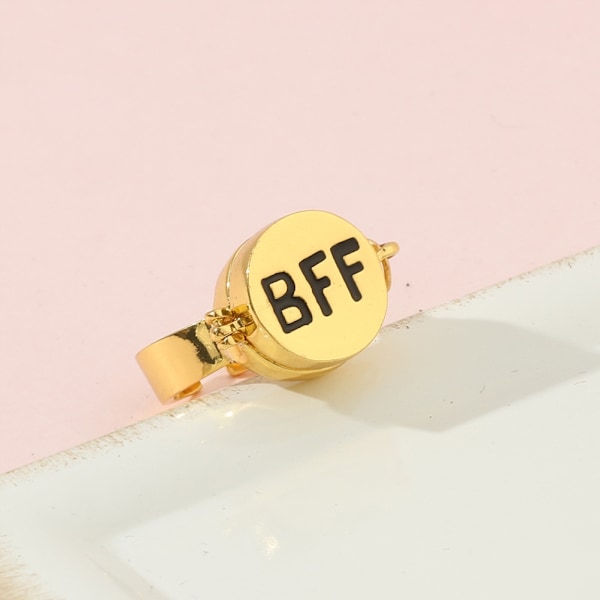 2st 'BFF' brevringar Justerbara öppna ringar för bästa vänner Vänskapsringar Set Presenter Smycken för kvinnor tjejer