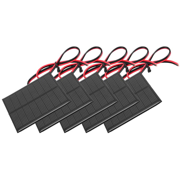 5 stk. Små solcellebatteripaneler Polysilicium Epoxy Batterimodul med 30 cm kabel DC 4V 160mA