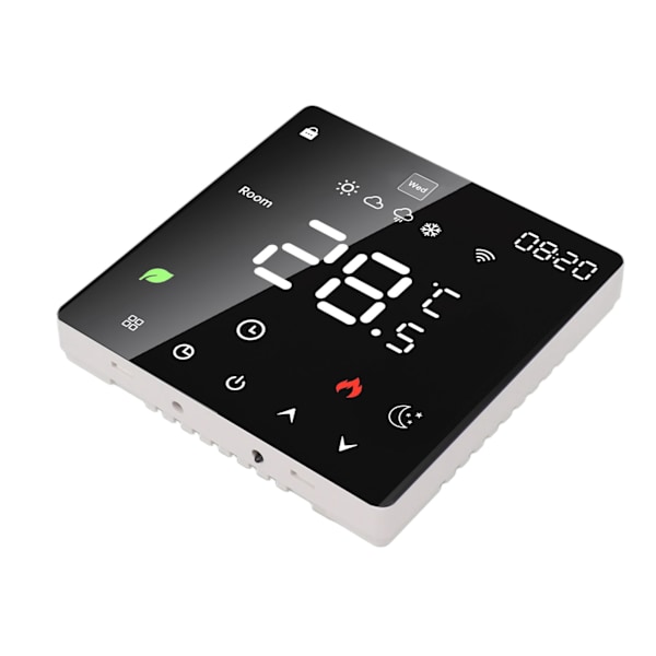 16A Smart Termostat LCD Farve Touchscreen PC Programmerbar Elektrisk Varmetermostat til Hjem Hotel Kontor AC 90 til 240V Uden WiFi