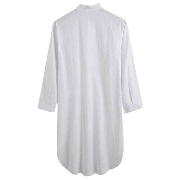 Pehmeä Puuvillainen Miesten Huppari Yksikokoinen Unipaita Yöasu Valkoinen 2XL