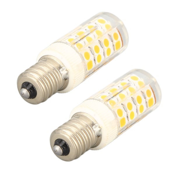 2 ST E12 Dimbar LED-lampe PC 52LEDs 5W 100‑130V LED-lysestake for takviftelys Saltlampe Varmt lys