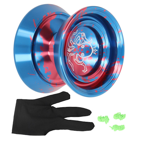 YoYo Ball svarar inte aluminiumlegering Advanced Fade Free Utsökt för tävling med handske 3st strängar Blå
