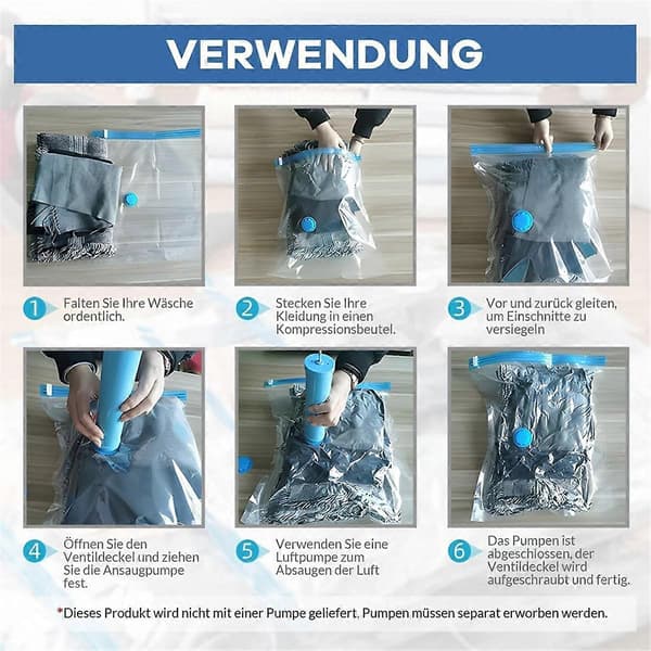Dammsugningspåsar kompatibla med kläder - 10-pack 40 x 30 cm[LD]