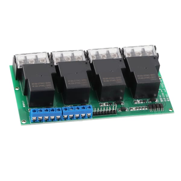 Høyeffekts fireveis relémodul kontrollpanel optokobler isolasjon 30A YYG‑4 DC12V