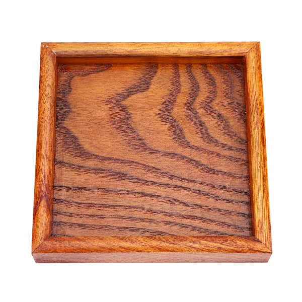 Firkantet tebrett i massivt tre Kaffe Sushi Snacks Serveringsfat for kaférestaurant (12,5*12,5 cm)