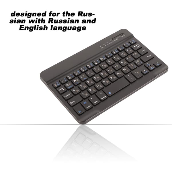Ultratunt 7-tommer opladeligt trådløst Bluetooth-tastatur til Android, Windows og iOS