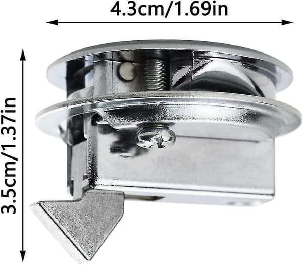 Rustfrit Stål Flush Pull Lugelås Slam Lås Bådlugelås Flush Pull Lås Kompatibel RV Marine Båd RV 1,5 Tommer Sølv