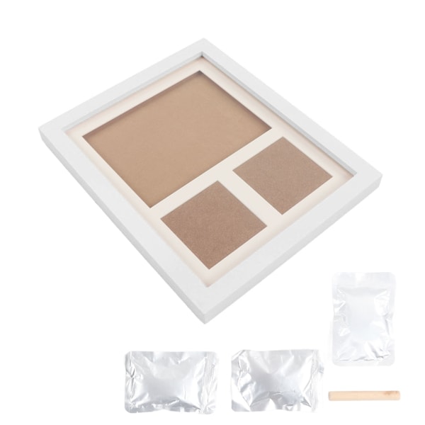 Baby Handprint Footprint Maker Kit Fotoram Vit Mud DIY Baby Footprint Keepsake Kit Newborn Imprint Set Vit fotoram