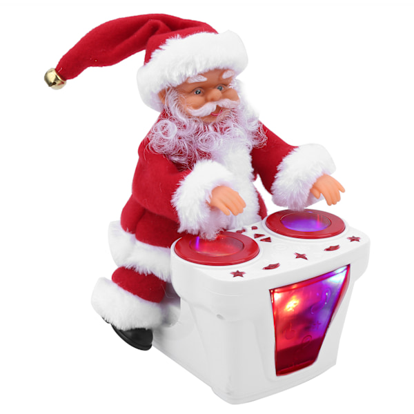 Christmas Electric Santa Claus Toy Drum Doll Music Toy Juldekoration GiftWhite