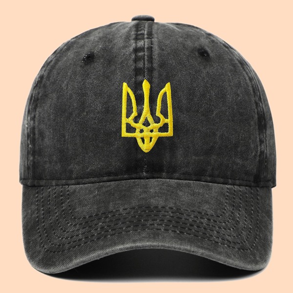 Casual Hat War Peace Cap Ukraina National Badge Flag Baseball Cap Black