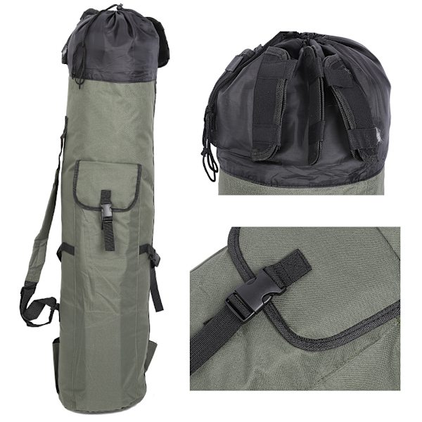 Stor Kapacitet Nylon Fiskegrejtaske Fiskegrej Stang Rulle Etui Bærer Holder Opbevaring Tackle Pose Tilbehør (grøn sort)