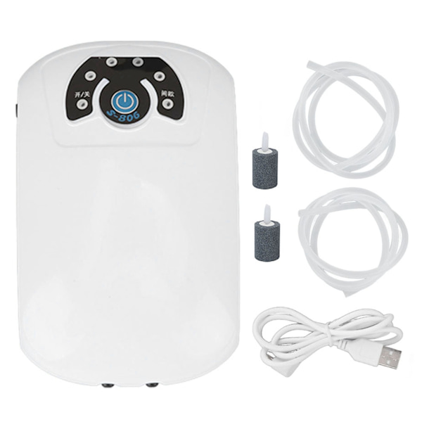 Akvarium syrgaspump Tyst 2 uttag Liten bärbar akvarium luftbubblarpump för fiskehem