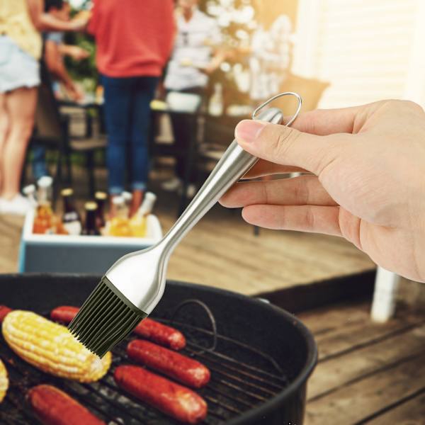 Ruostumattomasta teräksestä valmistettu BBQ-öljyharja, leivonnaiset, kakut, leivontaharja