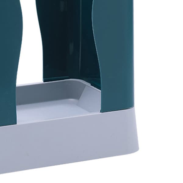 Plastic Trash Can Expandable Garbage Bag Holder Large Capacity for Kitchen Bathroom Blue Gray