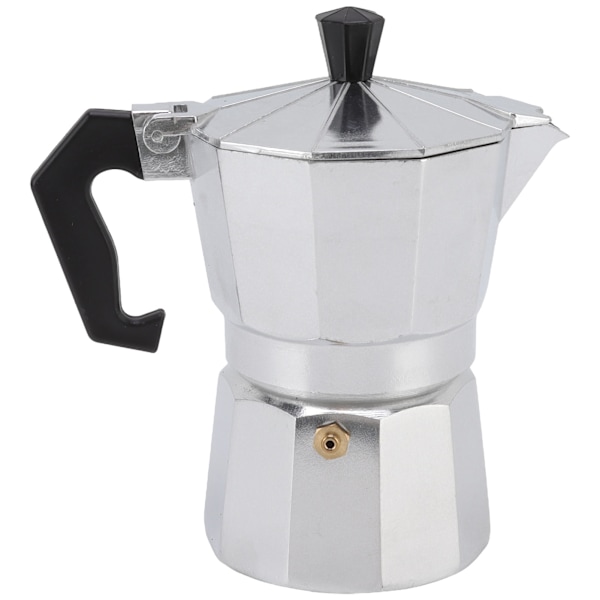 Moka Pot 150ml aluminium åttakantig hushållsuppvärmning Rustik stil Silver Camping kaffebryggare för kontor