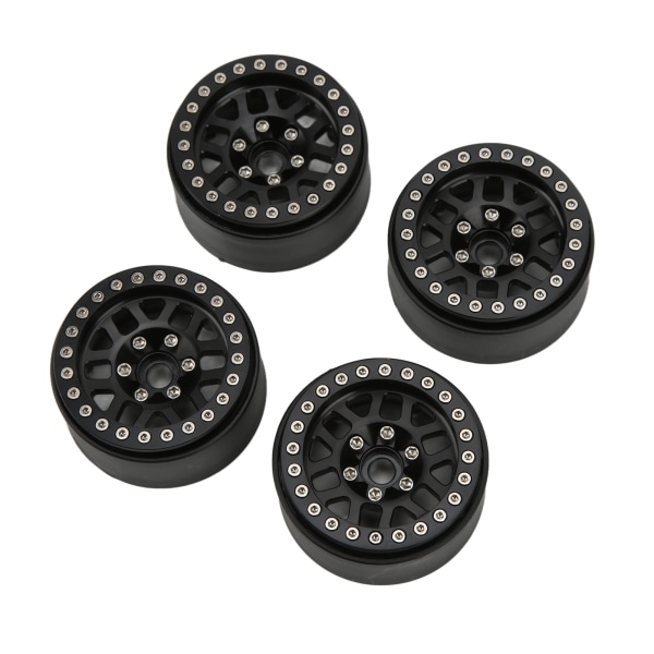 4 kpl/setti 1,9 tuuman alumiiniseos Beadlock vanteet Axial SCX10 90046 RC Crawler auto-osat Musta