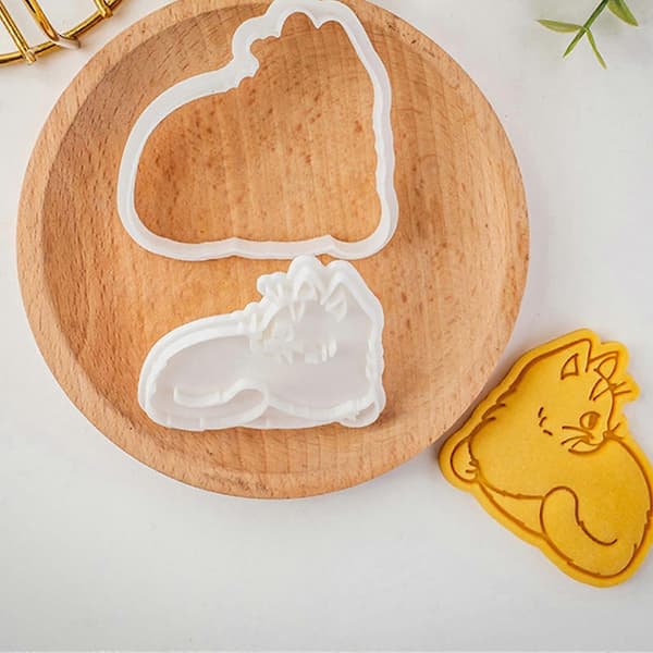 Søde katteformer kiksforme elegante katte mønster kiksestempel kiksform til sød dessertfremstilling Kitten B