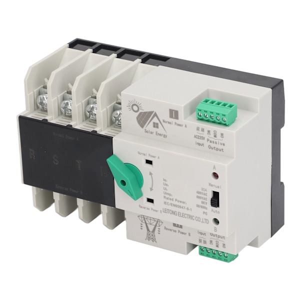 Dual Power Automatisk Transfer Switch 4P Millisecond Circuit Fast Controller PV till nät AC220V 80A