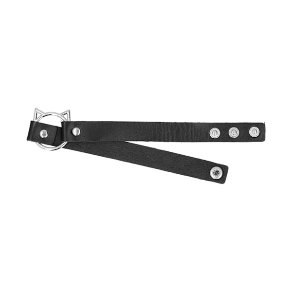Justerbar PU-lær Choker Punk Gothic Choker Halloween kostymetilbehør for kvinner Jenter Svart