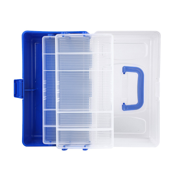 3-lags plast fiskeutstyrboks Tilbehør Oppbevaring Holder Box for Lokker Kroker