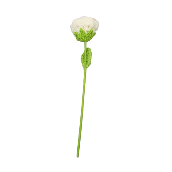 Handvävd Blomma Rosa Ros Stil Färgäkta Luktfri Söt Romantisk Virkad Blomma för Fest Högtid Årsdag